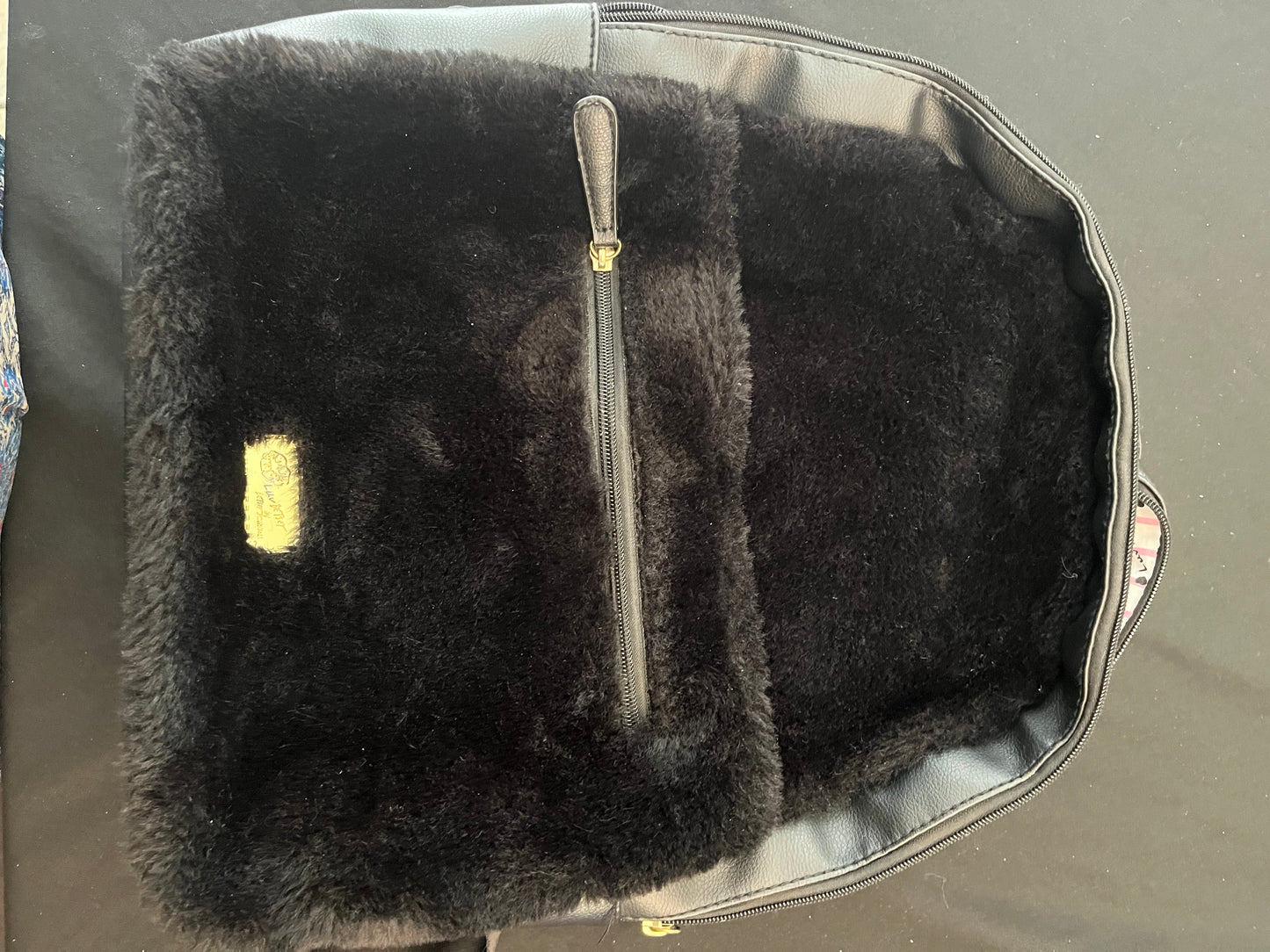 Luv Betsy black velvety backpack